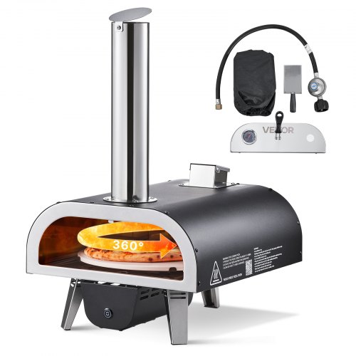 Vevor Dual Fuel Pizza Oven Outdoor, 12 In Wood Fire & Propa…