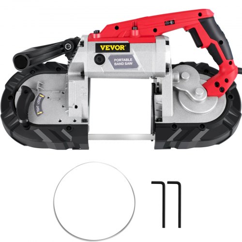 

VEVOR Portable Band Saw, 5Inch Cutting Capacity Cordless BandSaw, Variable Speed Hand held Band Saw,10Amp Motor Portable Bandsaw, Deep Cut Bandsaw for Metal Wood Tubing Pipes Rebar and Plastic