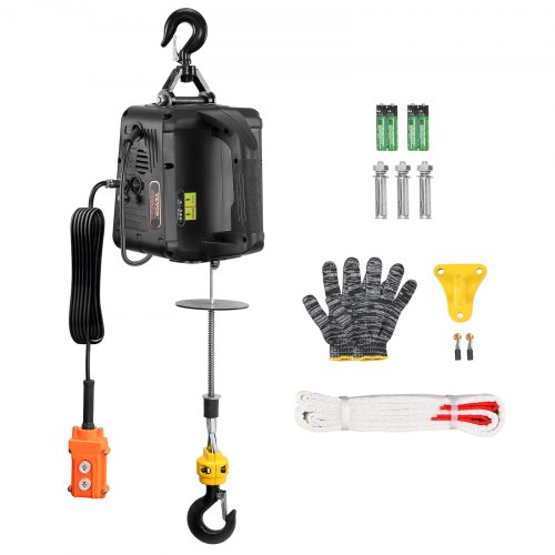 

VEVOR 2-in-1 Electric Hoist Winch, 1100 lbs Lift Capacity, 1500W Portable Power Winch Crane, 22.9 ft Lifting Height, 13 ft/min with Wired Remote Control, for Garage, Warehouse, Factory Lifting Towing