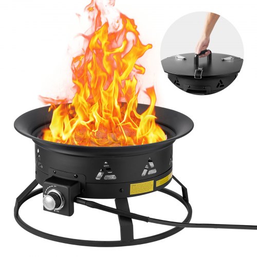 

VEVOR Propane Fire Pit 24” Outdoor Portable Gas Fire Pit for Heating 58000 BTU