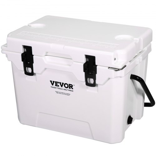 

VEVOR Insulated Portable Cooler, 24 L, Holds 25 Cans, Ice Retention Hard Cooler with Heavy Duty Handle, Ice Chest Lunch Box for Camping, Beach, Picnic, Travel, Outdoor, Keeps Ice for up to 6 Days