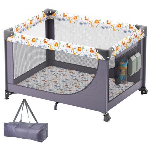 

VEVOR Baby Playpen Quick-Folding Portable Baby Toddler Fence Play Yard & Wheels