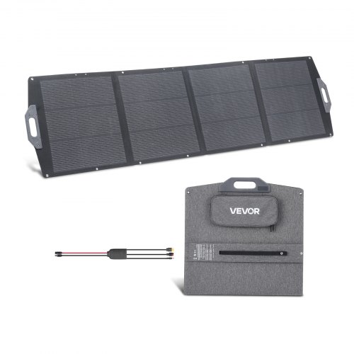 

VEVOR 200W Foldable Solar Panel, 24% High-Efficiency Portable Monocrystalline Solar Panel Charger with MC4 Output, USB-A, Type-C & DC Ports, IP67 Waterproof for Power Stations, Camping, Hiking Trips