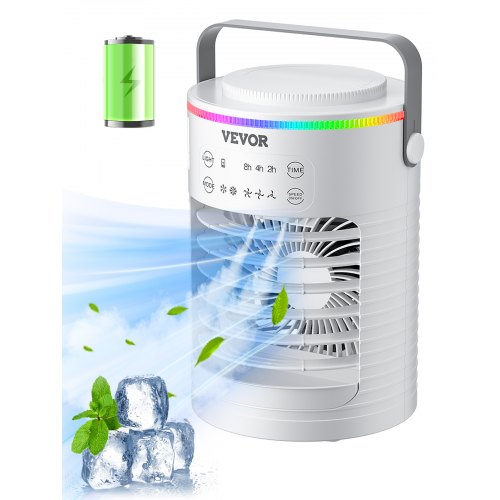 

Portable Air Conditioner 4-in-1 Evaporative Air Cooler 3 Speeds 0.6L Water Tank