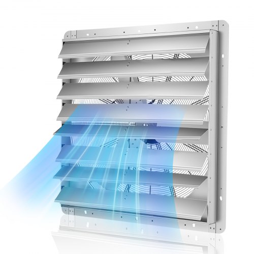 VEVOR 36 inch Shutter Exhaust Fan, Wall Mounted Attic Vent Fan with 11000 CFM Airflow, AC Motor, Heavy-duty Steel Construction, Low Noise for Shed, Garage, Greenhouse Ventilation Cooling, Silver BYCSPQSACDJ3SBIDR001V1