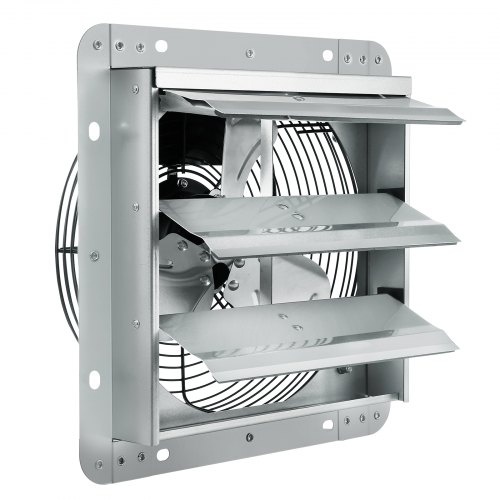 VEVOR 10'' Shutter Exhaust Fan, High-speed 820 CFM, Aluminum Wall Mount Attic Fan with AC-motor, Ventilation and Cooling for Greenhouses, Garages, Sheds, Shops, FCC BYCSPQSDJAC10PBM8V1