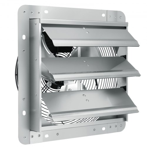 VEVOR 12'' Shutter Exhaust Fan, High-speed 1000 CFM, Aluminum Wall Mount Attic Fan with AC-motor, Ventilation and Cooling for Greenhouses, Garages, Sheds, Shops, FCC BYCSPQSDJAC12DLJSV1