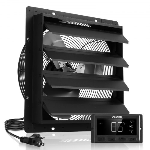 VEVOR 16 in Shutter Exhaust Fan with Smart Programming Controller Wall Mount