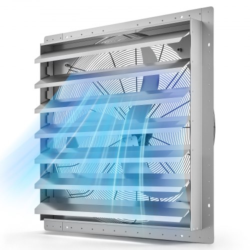 VEVOR 36 Inch Shutter Exhaust Fan Wall Mounted Automatic Louvers Silver Sturdy Steel Housing Low Noise AC Motor 9761 CFM Ventilation and Cooling f