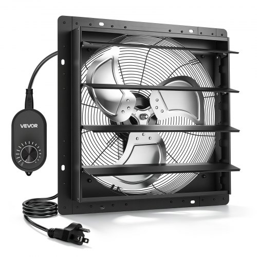VEVOR 18 in Shutter Exhaust Fan Wall-Mount Automatic Louvers Variable Speed, Sturdy Steel Housing, Low Noise, AC Motor, 3051 CFM Ventilation and Cooli