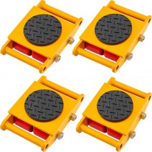VEVOR Machinery Mover Machinery Skate Dolly 6T, w/ 360° Rotation, 4pcs in Yellow