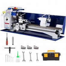 VEVOR Mini Metal Lathe, Automatic Thread Processing, 1.75KW Direct Drive Motor Lathe Machine w/ Infinitely Variable Speed, Precision Turning Tool w/ Chuck Jaws Center for Metal Machining, CE Certified