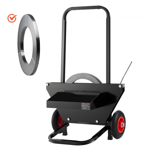 

VEVOR Banding Strapping Cart, Fit for Steel Strapping Coils with 23.6 inches Core Outer Size, Heavy Duty Strapping Dispenser with Rubber Wheels, Suitable for Factory, Warehouse, Loading Area