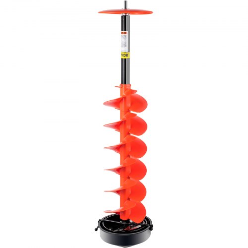 

VEVOR Ice Drill Auger, 8'' Diameter Nylon Ice Auger, 39'' Length Ice Auger Bit, Auger Drill with Drill Adapter & Top Plate, Nylon Auger Bit w/ Auger Blades & Blade Guard for Ice Fishing, Ice Burrowing