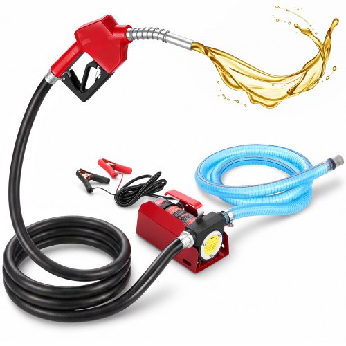 Vevor Diesel Fuel Transfer Pump Kit 12V 10 GPM DC with Automatic Shut-off Nozzle Hose, Portable Electric Self-Priming Fuel Transfer Extractor Pump Kit for Diesel, Kerosene, Machine, Transformer Oil