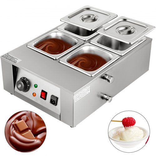 8kg Electric Chocolate Tempering Machine Melter Maker 4 Melting Pot Fondue Sets