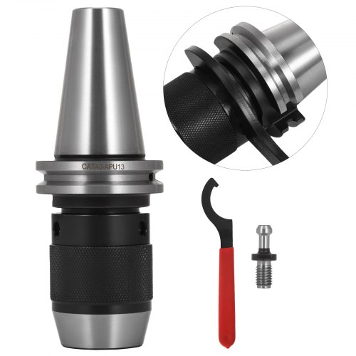 VEVOR Integrated CAT40 Collet Chuck Keyless Drill Chuck 12 inch for CAT40 CNC Engraving Machine Milling Lathe Tool CAT40