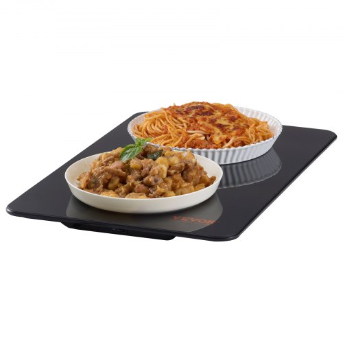 VEVOR Electric Warming Tray 16.5 in. x 23.6 in. Portable Tempered Glass Heating Tray with Temperature Control, Black
