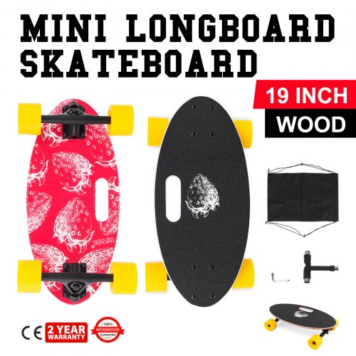 19" Mini Cruiser Skateboard Deck Complete Mini Longboard Retro Fast Street