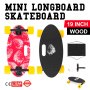 VEVOR 19 Inch Longboard Skateboard 440LBS Strong 7 Ply Russian Maple Complete Skateboard Cruiser Skateboard with Handle for Beginners and Pro (Red Strawberry)