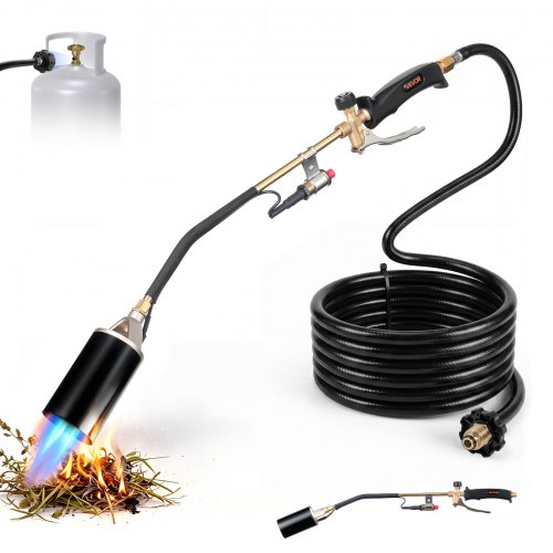VEVOR Propane Torch Weed Burner 27" 340,000 BTU High Output with 10 ft Hose, for Garden Road Ice Snow Melting, Adjustable Flame, Heavy Duty Blow Torch with Turbo Trigger & Self Igniter, Flamethrower