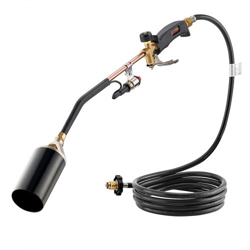 

VEVOR Propane Torch Weed Burner, High Output 1,800,000 BTU with 10 ft Hose, Heavy Duty Blow Torch with Adjustable Flame & Turbo Trigger Push Button Auto Igniter, Flamethrower for Garden Ice Snow Road