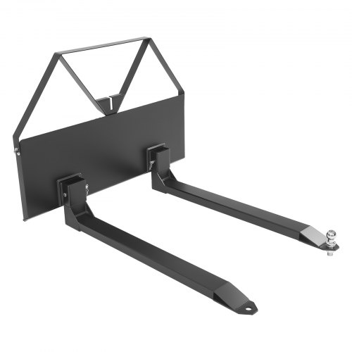 Vevor Skid Steer Pallet Forks, 2600 Lbs Rated Capacity, Pallet Fork Frame Attachment With 48-Inch Pallet Forks Blades, 1-7/8 Inch Ball Hitch Receiver,-image