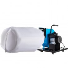 Dust Collector 537 CFM w/ 15 Gallon 30 Micron Bag Optional Wall Mount