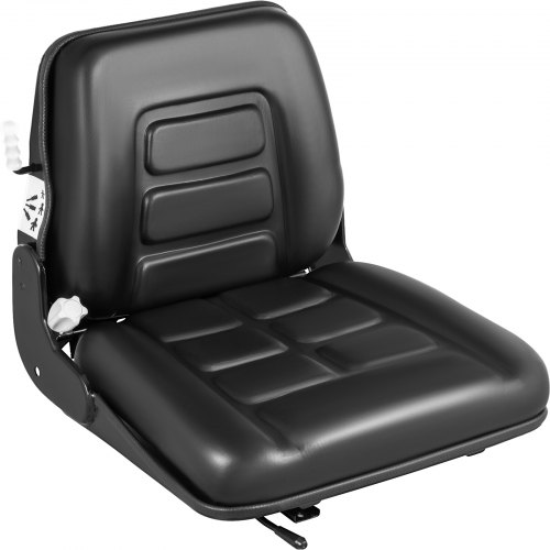 VEVOR Black PVC Tractor Seat,Universal Forklift Seat,6"/150MM Adjustable Mower Seat, 3-Stage Weight Seat Including Seat Switch, 19" x 23" x 19" Skid Steer Seat, Fit Forklift, Tractor, Skid Loader