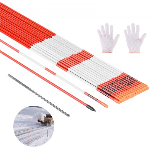 

VEVOR 20Pcs Reflective Driveway Markers 7.87mm Dia 147cm Snow Stakes Reflectors