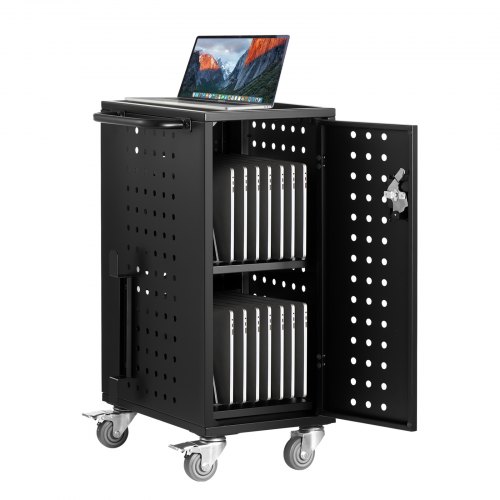 

VEVOR Charging Cart Mobile Locking Charging Cart 16 Devices for Laptop & Tablet