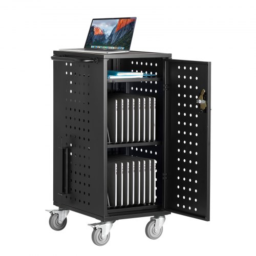 

VEVOR Charging Cart Mobile Locking Charging Cart 20 Devices for Laptop & Tablet