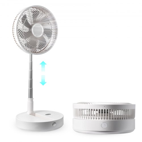 

VEVOR 12 Inch Foldable Oscillating Standing Fan with Remote Control, 4 Speed Adjustable Portable Desk Quiet Fan, 7200mah Rechargeable USB Small Fan, Folded Rotating Floor Fan for Bedroom Office Travel