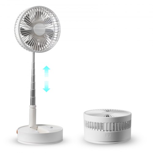 

VEVOR 8 Inch Foldable Oscillating Standing Fan with Remote Control, 4 Speed Adjustable Portable Desk Quiet Fan, 7200mah Rechargeable USB Small Fan, Folded Rotating Floor Fan for Bedroom Office Travel