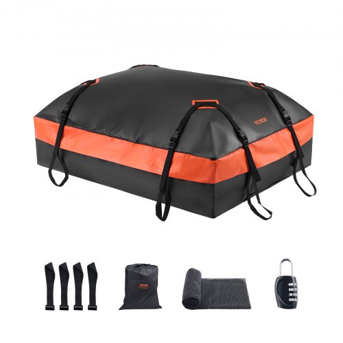 

VEVOR Car Rooftop Cargo Carrier Bag 15 Cubic Feet Roof Cargo Carrier 840D PVC