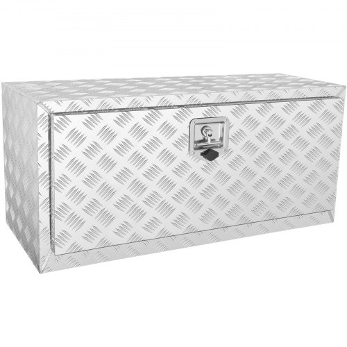 

VEVOR Underbody Truck Box, 36"×14"×16" Pickup Storage Box, Heavy Duty Aluminum Diamond Plate Tool Box with Lock and Keys, Waterproof Trailer Storage Box with T-Handle Latch for Truck, Van, Trailer