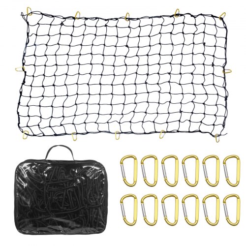 

VEVOR Cargo Net Heavy Duty Bungee Cargo Net 7.2' x 10.8' Stretchable for Trucks