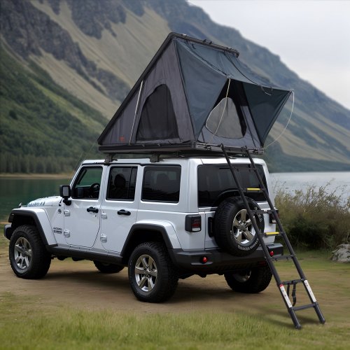 

VEVOR Rooftop Tent Hard Shell 2-3 Person Waterproof for Jeep SUV Truck w/ Ladder