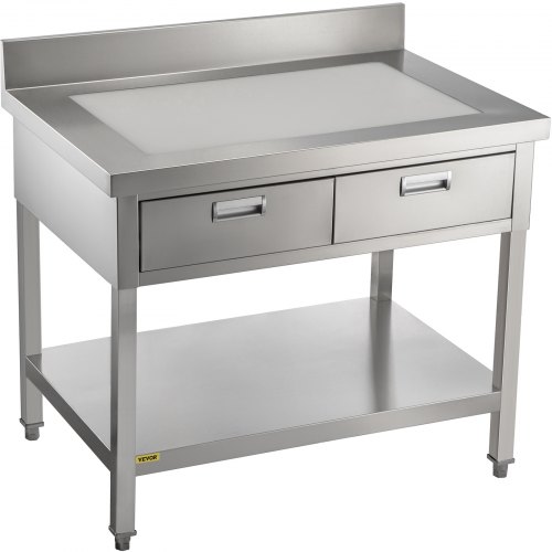 24x48 Inch WMAOT Stainless Steel Table 24 x 48 Inch NSF Prep Table Commercial Work Table with Adjustable Undershelf for Home Kitchen and Restaurant 
