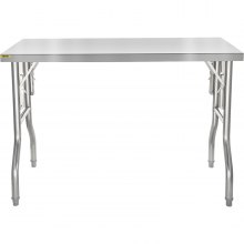 VEVOR 48 x 30 Inch Folding Commercial Prep Table Commercial Worktable Workstation, Heavy-Duty Stainless Steel Folding Table with 220 lbs Load, Silver Stainless Steel Kitchen Island?Kitchen Work Table