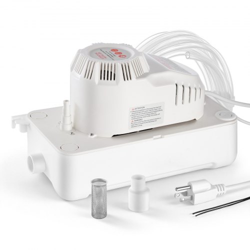 

VEVOR Condensate Pump, 1/12 HP, 90 GPH, 20 ft Lift, 115V Automatic AC Condensation Removal Pump with Safety Switch 20 ft Tubing, for Air Conditioner, Dehumidifier, HVAC, Furnace, Ice Maker Water Drain
