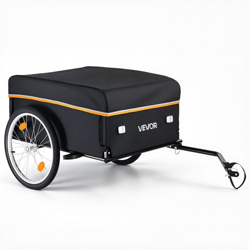 

VEVOR Bike Cargo Trailer 130 lbs Load Heavy-Duty Bicycle Wagon Cart Folding, Foldable Compact Storage with Waterproof Cover, 20-Inch Wheels, Reflectors, Carbon Steel Frame, Fits 22-28 in Bike Wheels