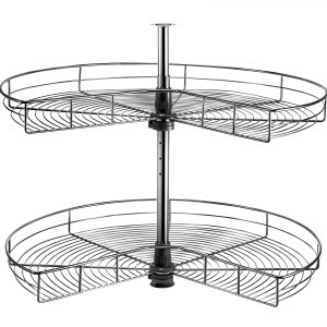 Vevor Kidney Shaped Chrome Corner Organizer 28" Diameter Kitchen Cabinet  Blind Corner 2-Shelf Blind Corner Organizer Stainless Steel Lazy Susan  Replacement Shelf Silver Blind Corner Shelf 36 Lbs | Vevor Us