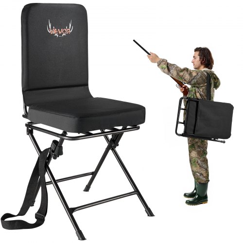 

VEVOR Hunting Chair 360° Swivel Foldable Blind Chair with Steel Frame Backrest