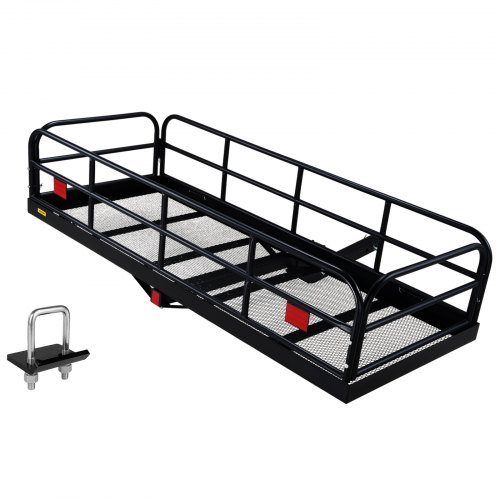 

VEVOR 1524 x 610 x 355 mm/60*24*14 inch Hitch Cargo Carrier, 400lbs Capacity Folding Trailer Hitch Mount Cargo Basket, Steel Luggage Carrier Rack Fits 5 cm Hitch Receiver for SUV Truck Pickup with Stabilizer