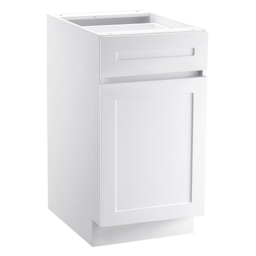 

Shaker Base Cabinet 18" W x 24" D x 34.5" H Ready to Assemble with Drawer White