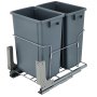 VEVOR Pullout Waste Container Kitchen Trash Can 37Qt Double w/ Soft Close Grey