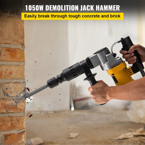 Case 1500W Demolition jack Hammer Variable Speed 2-Bit Flat  Chisel SDS Max 