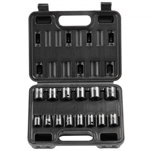 

VEVOR Impact Sockets Set 14pcs 6-Point 3/8in Drive Bit Ratchet Tool Kit Case