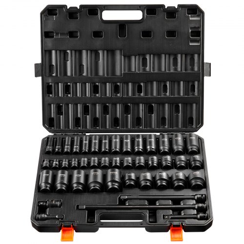 

VEVOR Impact Sockets Set 43pcs 6-Point 1/2in Drive Bit Ratchet Tool Kit Case